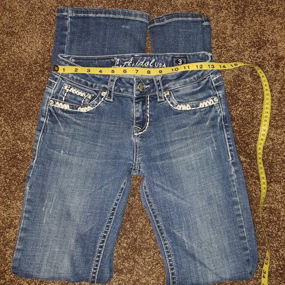 L.a.Idol USA Flap Pocket Embroidered Rhinestone Jeans - Picture 7 of 14